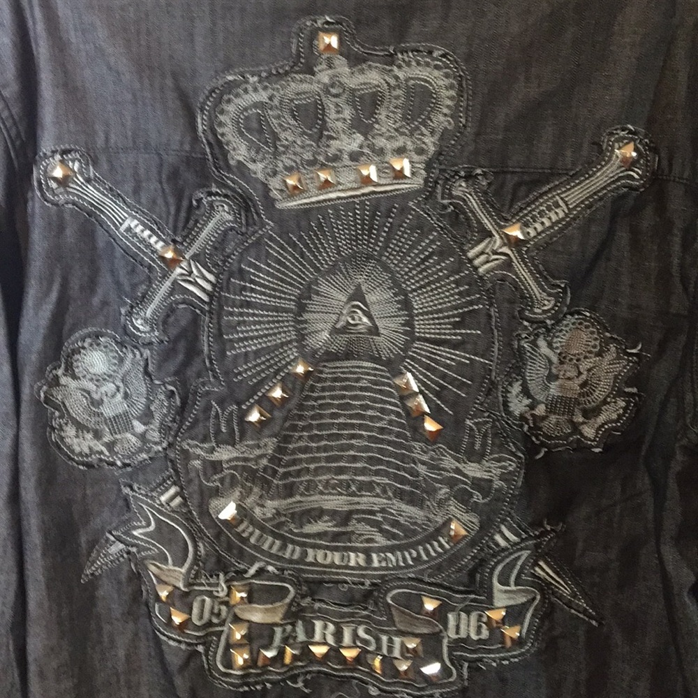 Men’s Parish Embroidered Denim Shirt/Jacket XL